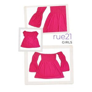 Rue21 Girl Open Shoulder Bell Sleeve Dress Red Size M